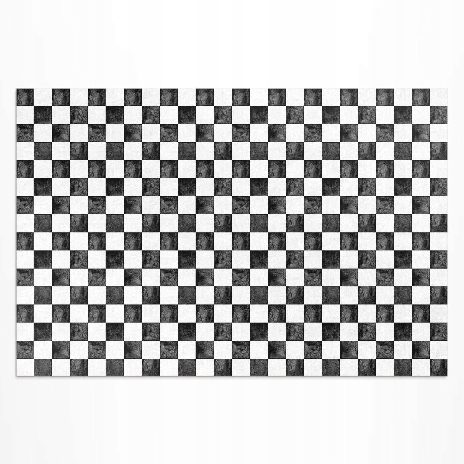 Vinylový koberec na balkón Kamenná šachovnica monochromatická 100 x 150 cm