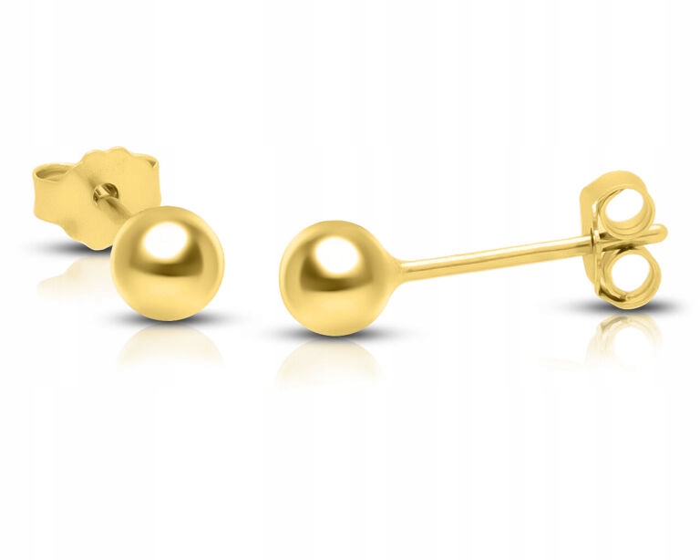 Zlaté Náušnice Kuličky Hladké Puzety Kuličky ryzost 585