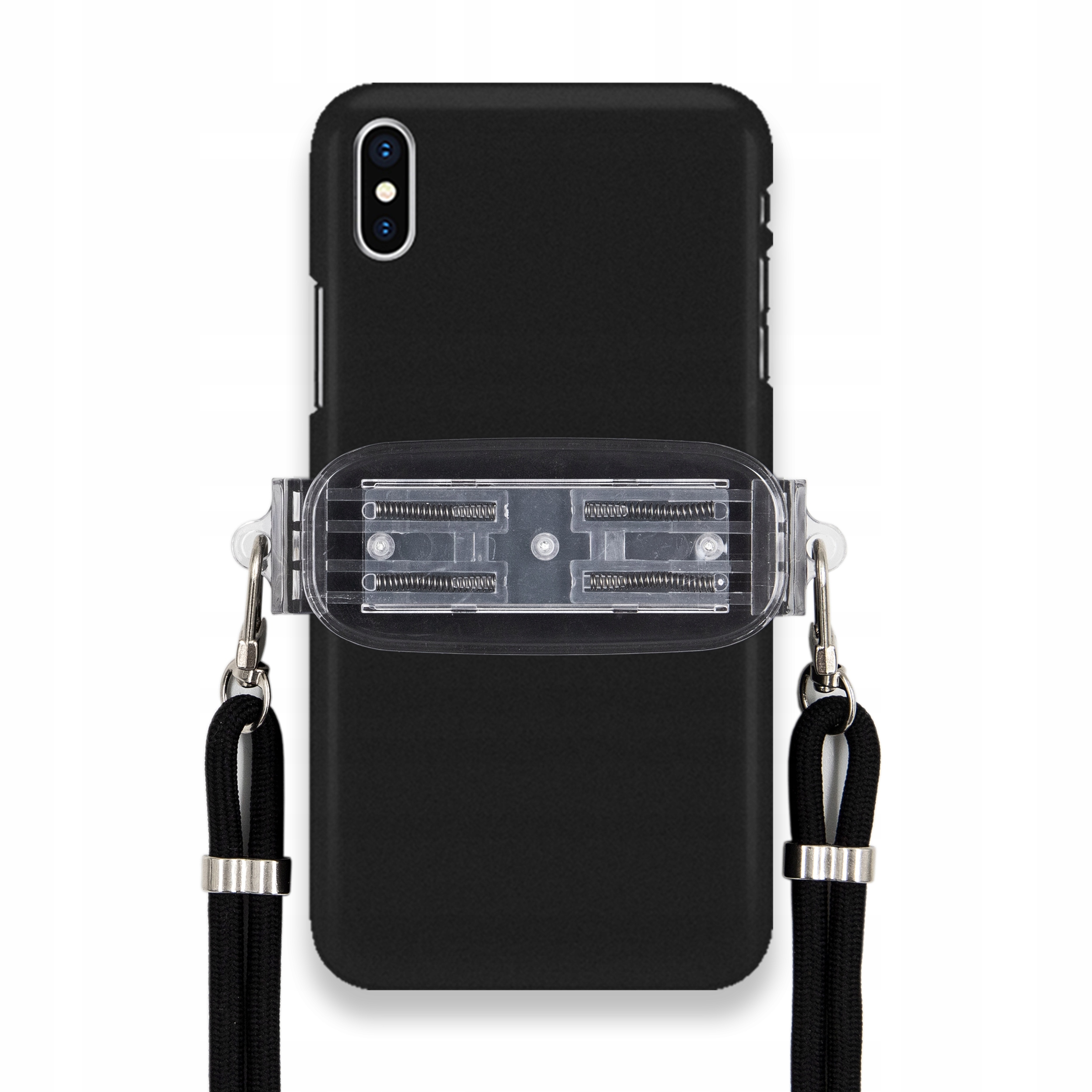 Puzdro Na Iphone X/xs Smooth Case Ochrana Univerzálny Držiak Čierna Šnúrka