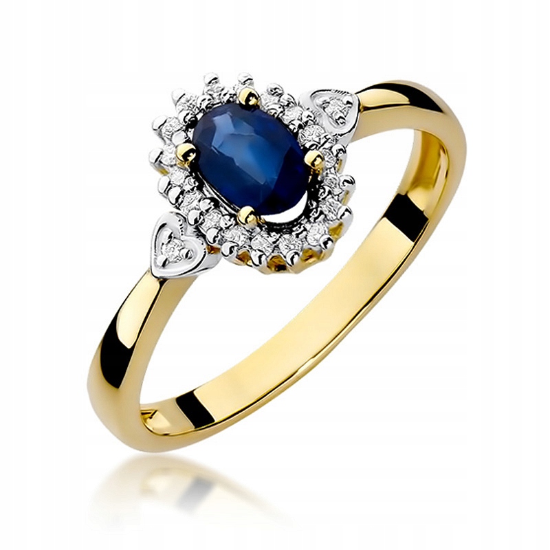 Prstýnek s brilianty a safírem r19
