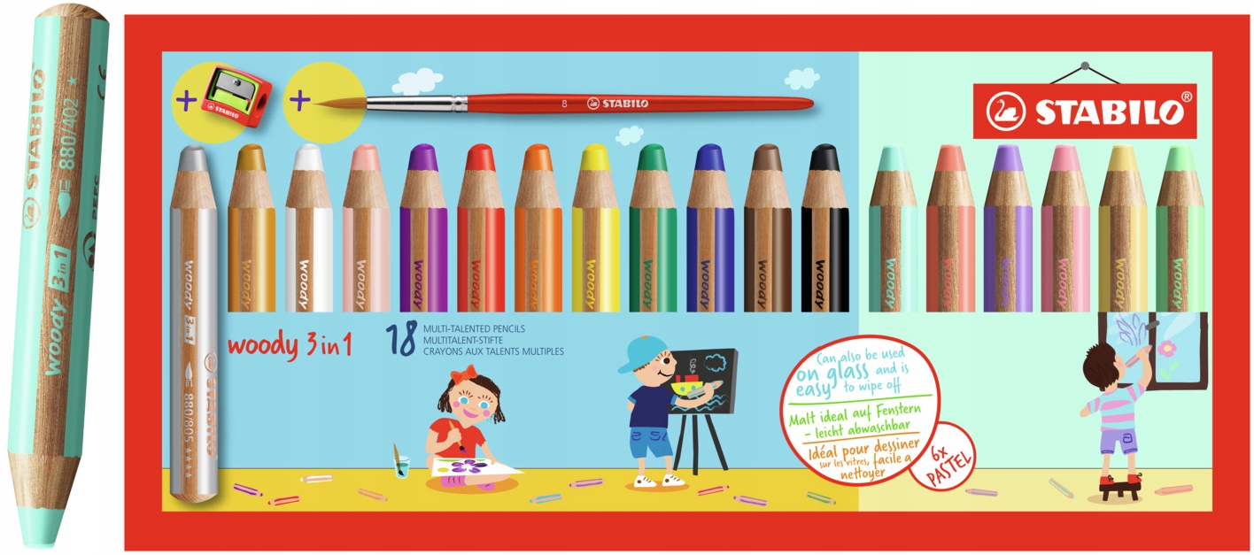 

Kredki Stabilo Woody 3in1 18Szt +Temperówka+Pędzel