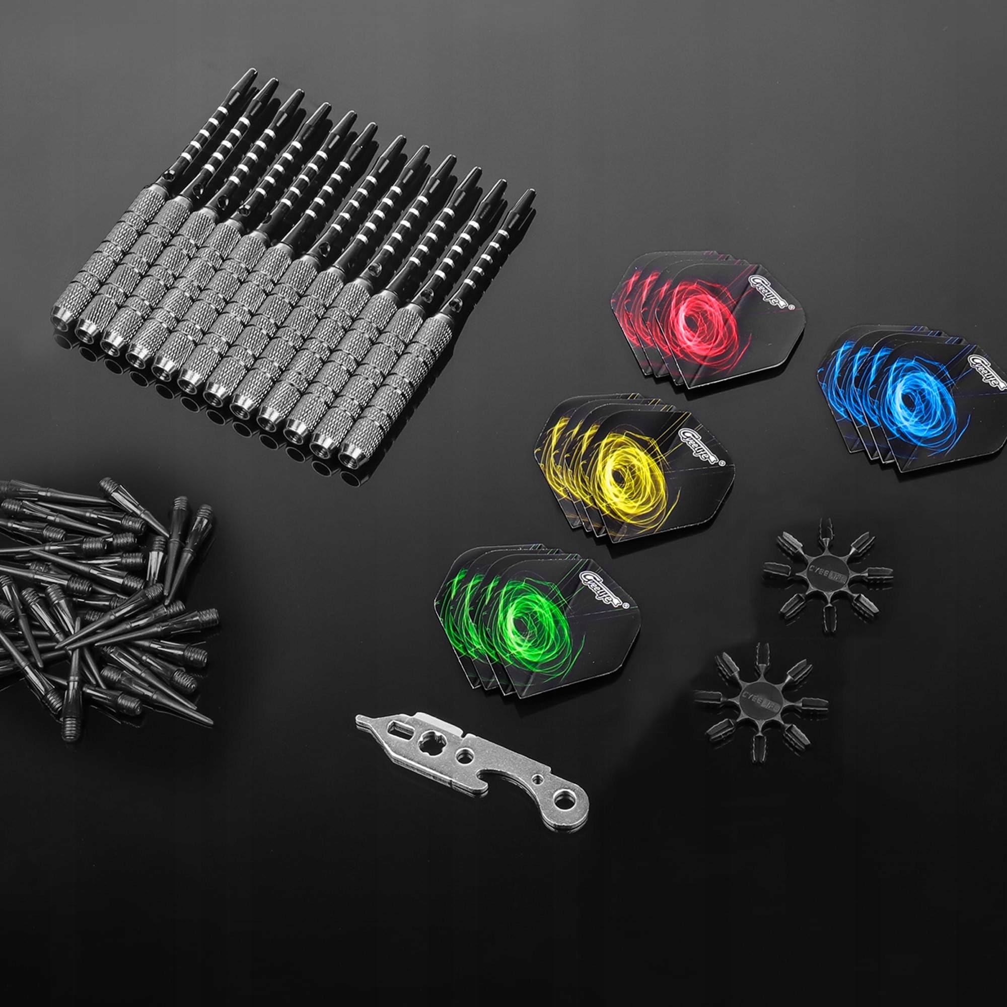 CYEELIFE Zestaw 12 Rzutków Soft 18g Aluminiowe Trzonki Groty — miniatura 6
