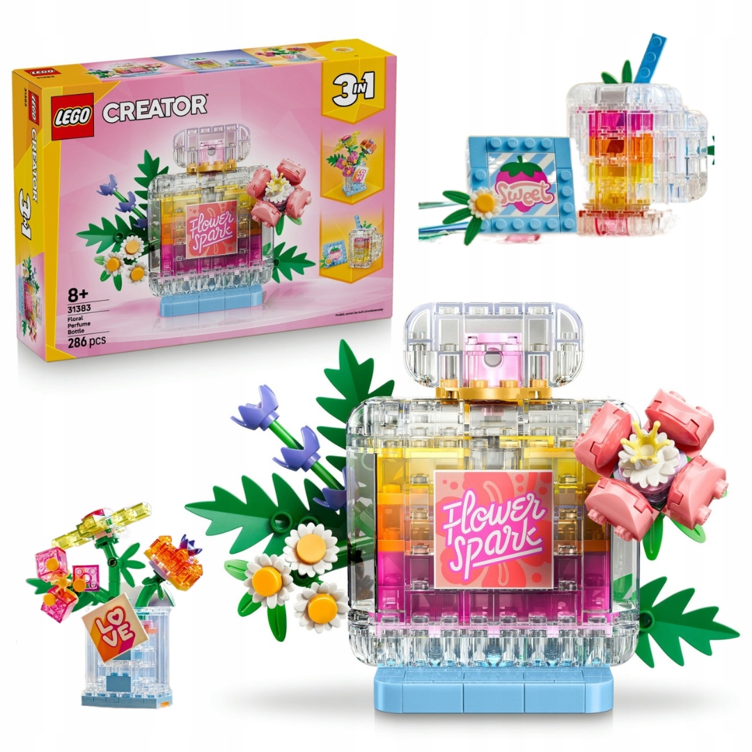 Lego Creator 3v1 31383 Flakonový parfém s květinovou ozdobou 286 ks