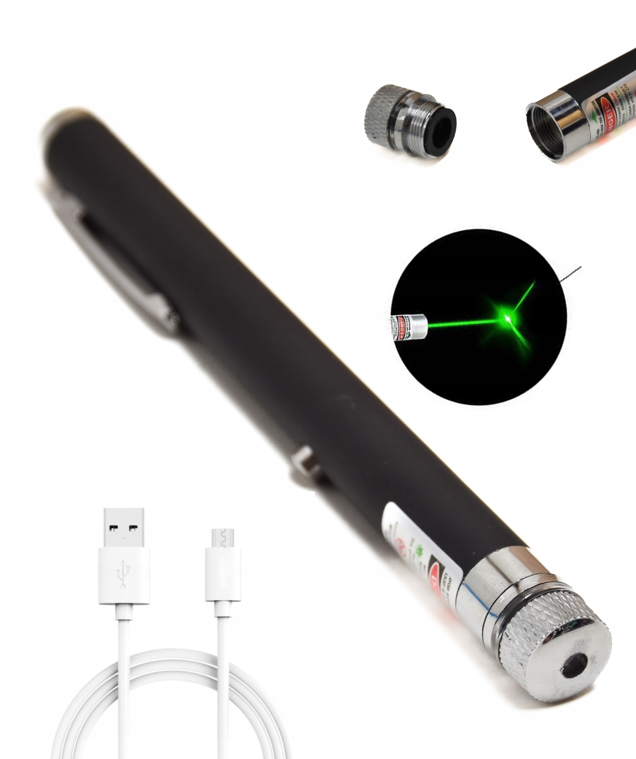 

Laser Zielony Z Akumulatorem Latarka Usb Dla Kota