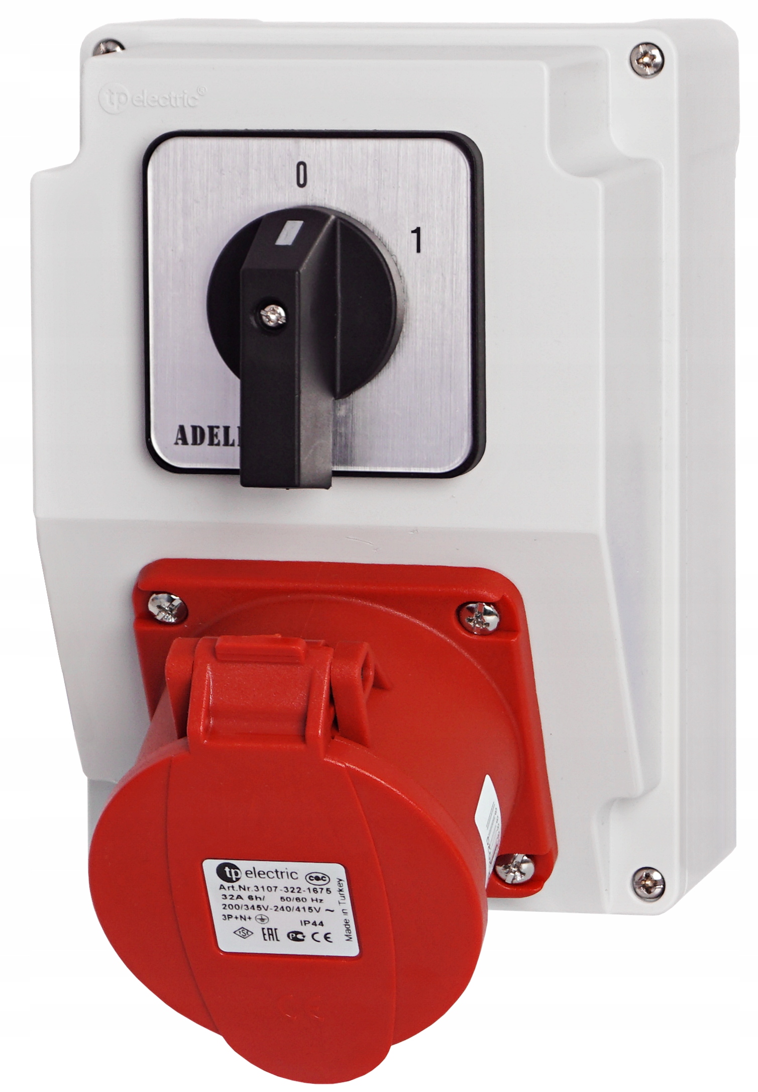 SWITCHGEAR CONSTRUCTION BOX 32A 5P WITH SWITCH 0-1