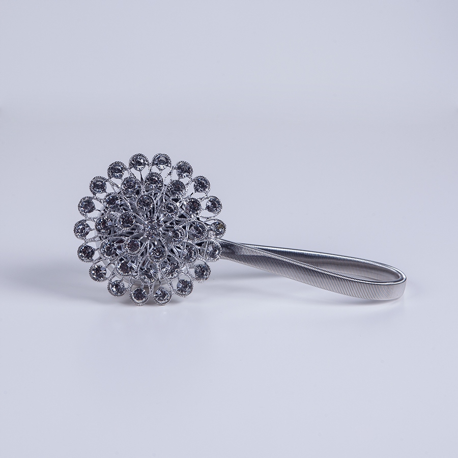 

Srebrna Klamra Spinka Do Firan Zasłon Na Magnes W5