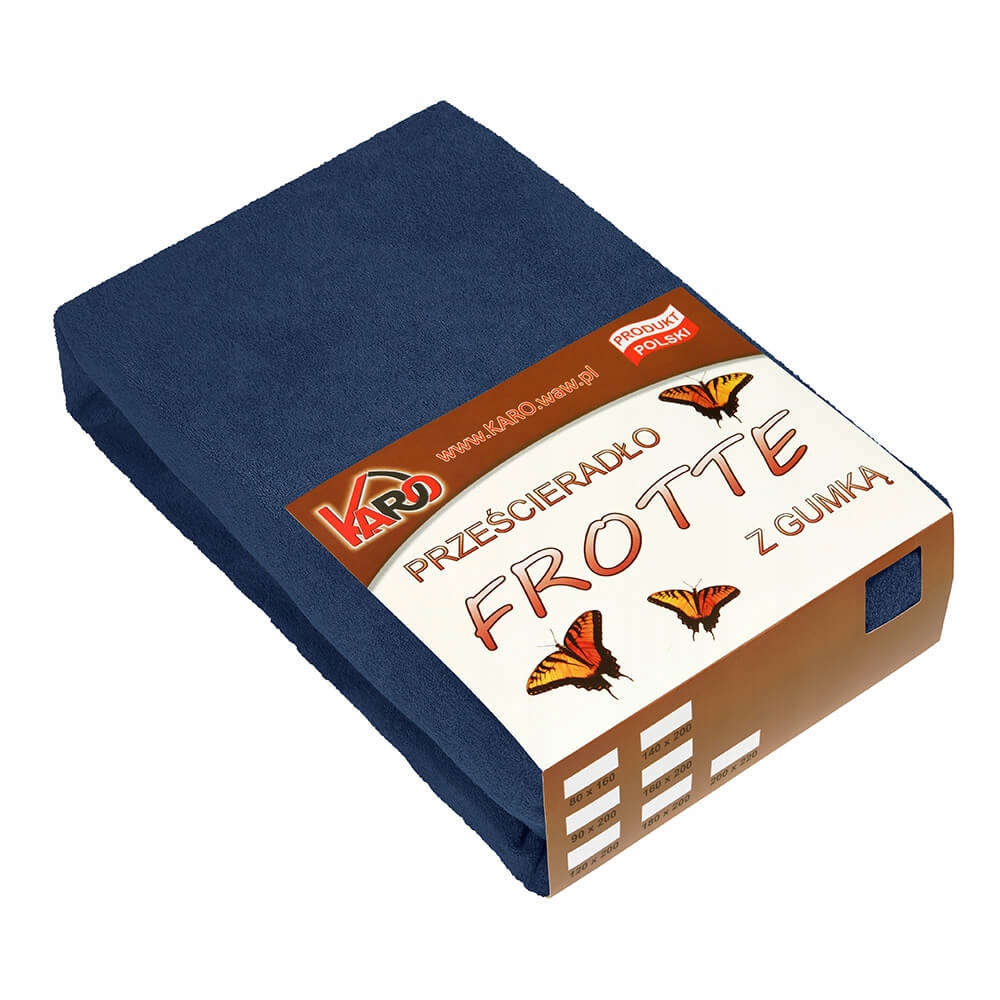 

Prześcieradło frotte z gumką 120x200 granatowe 034