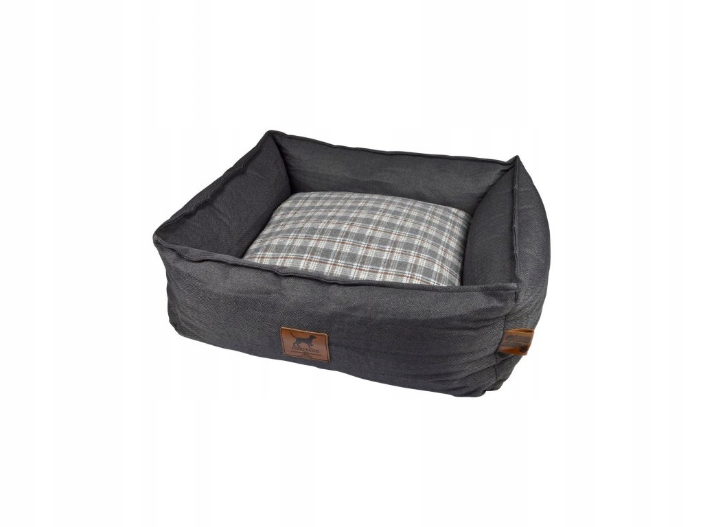 Levně Obdélníkový pelíšek z polyesteru, tmavě šedý, 55 x 50 cm