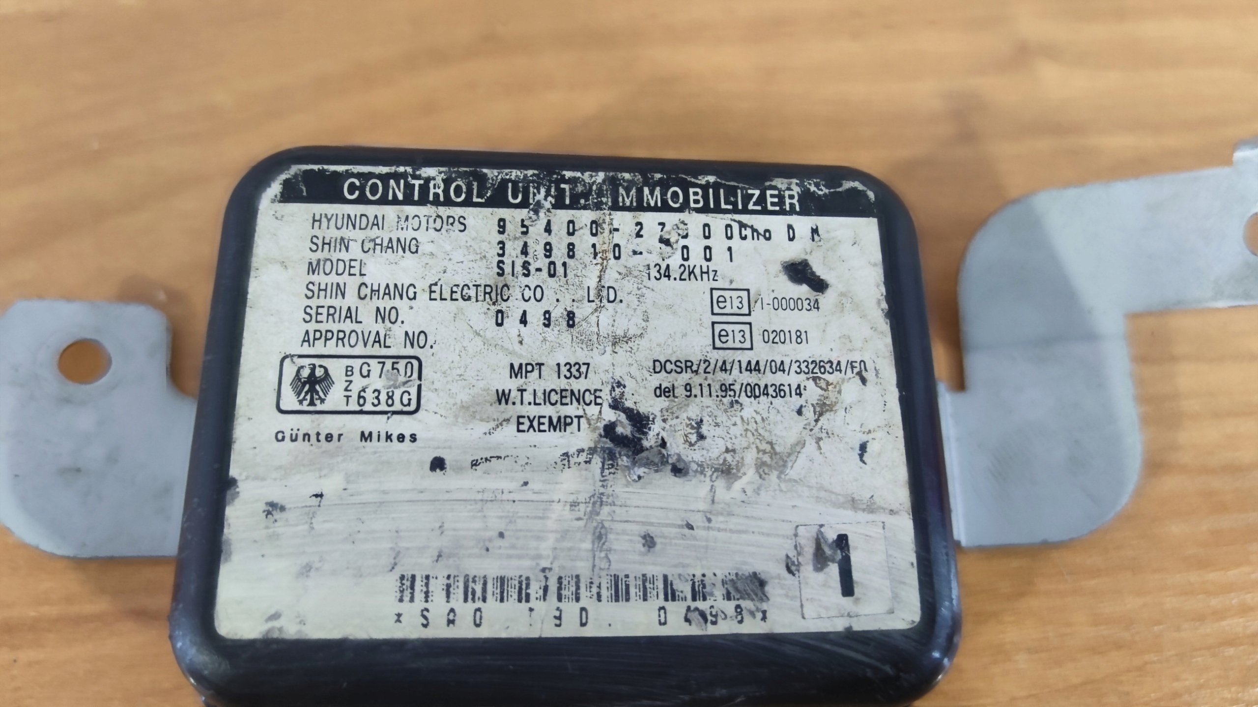 HYUNDAI COUPE module STACYJKI IMMOBILIZER control unit