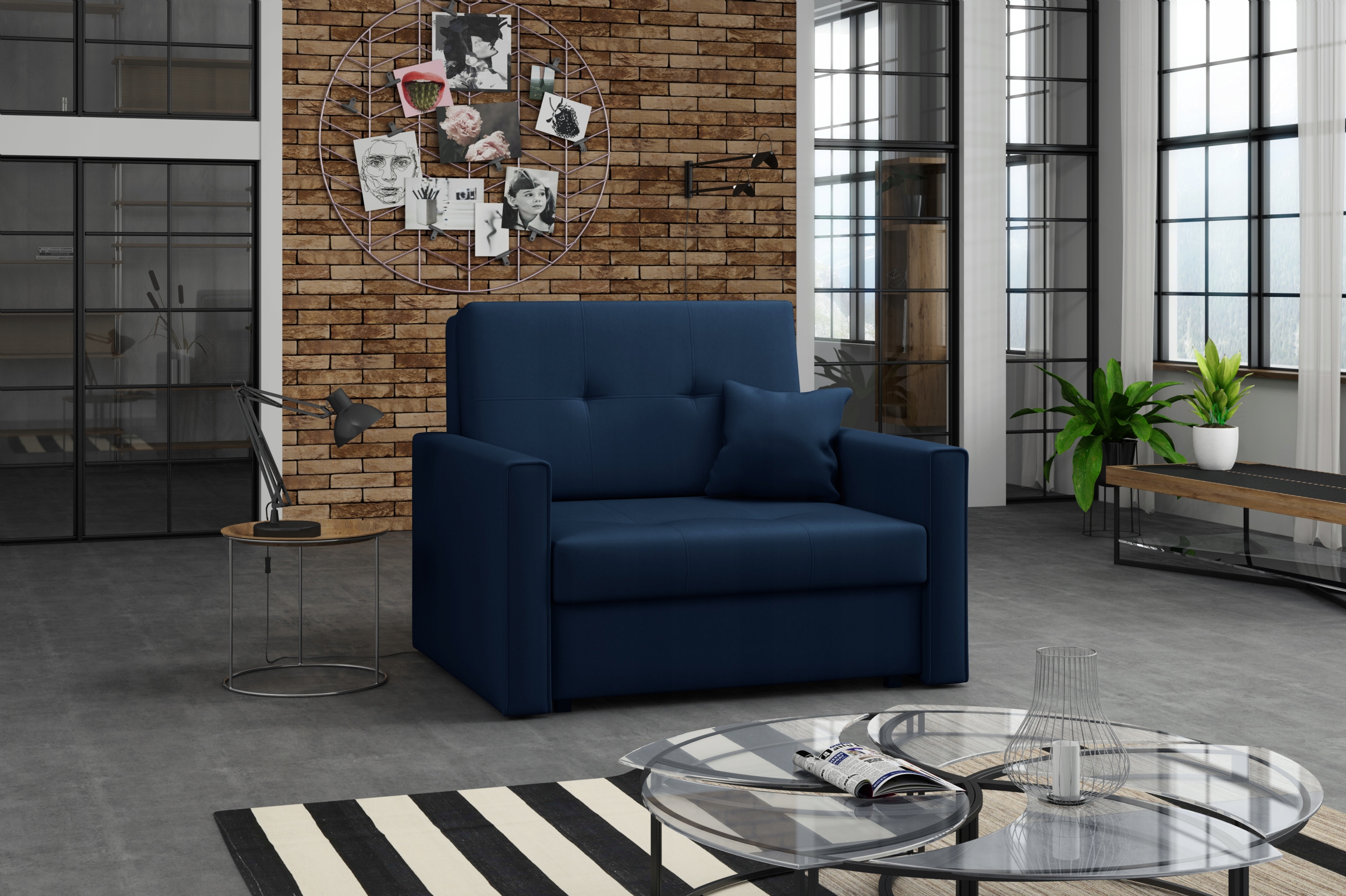 

rozkładana sofa Viva I pikowana jedynka pojemnik