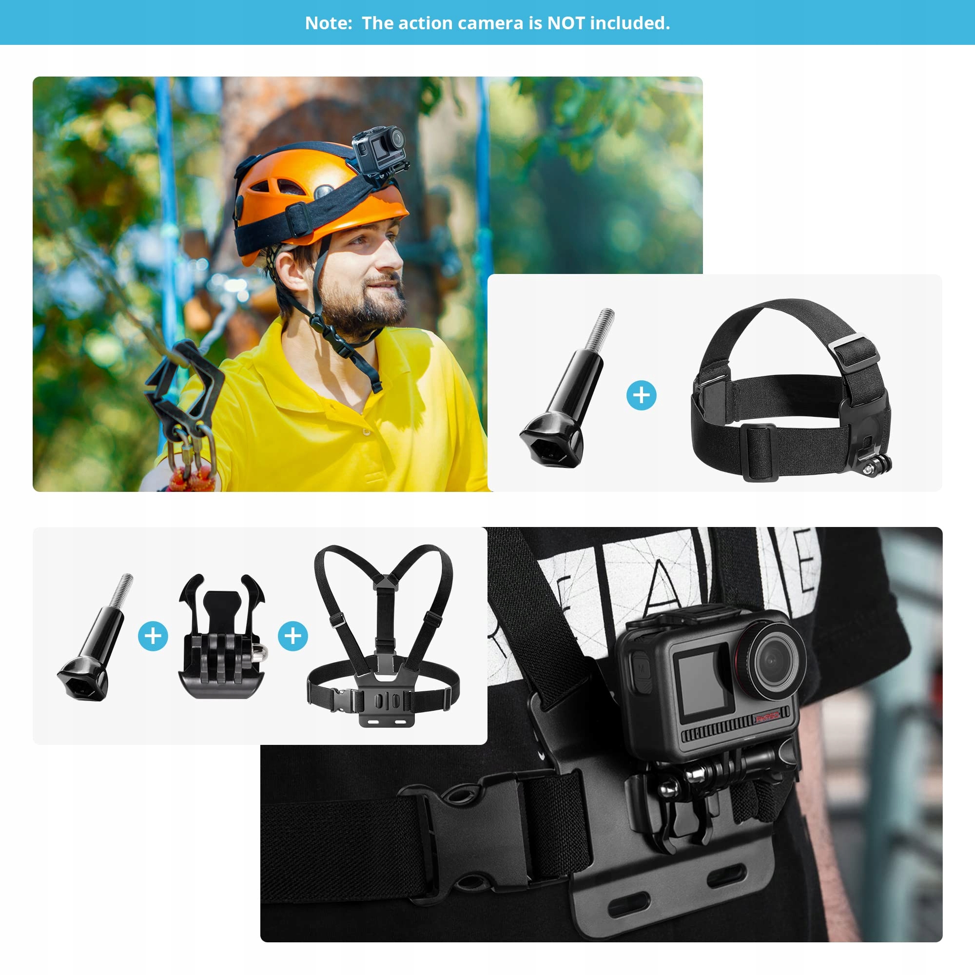 AKASO 42W1 Zestaw Akcesoriów Do Kamer Sportowych GoPro DJI EK7000 Brave — miniatura 4