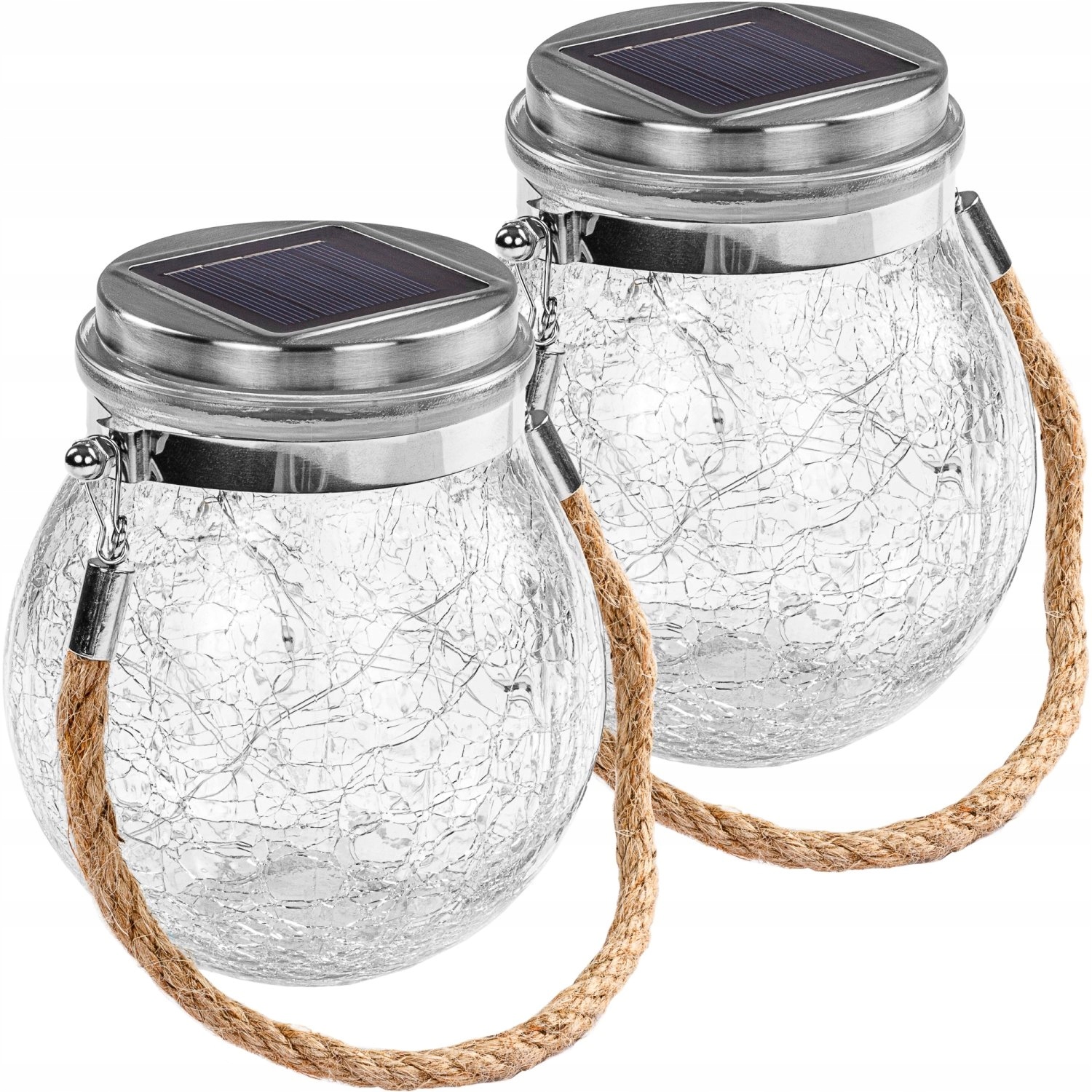 

2x Lampa Solarna Wisząca Słoik 20 Microled Ogród