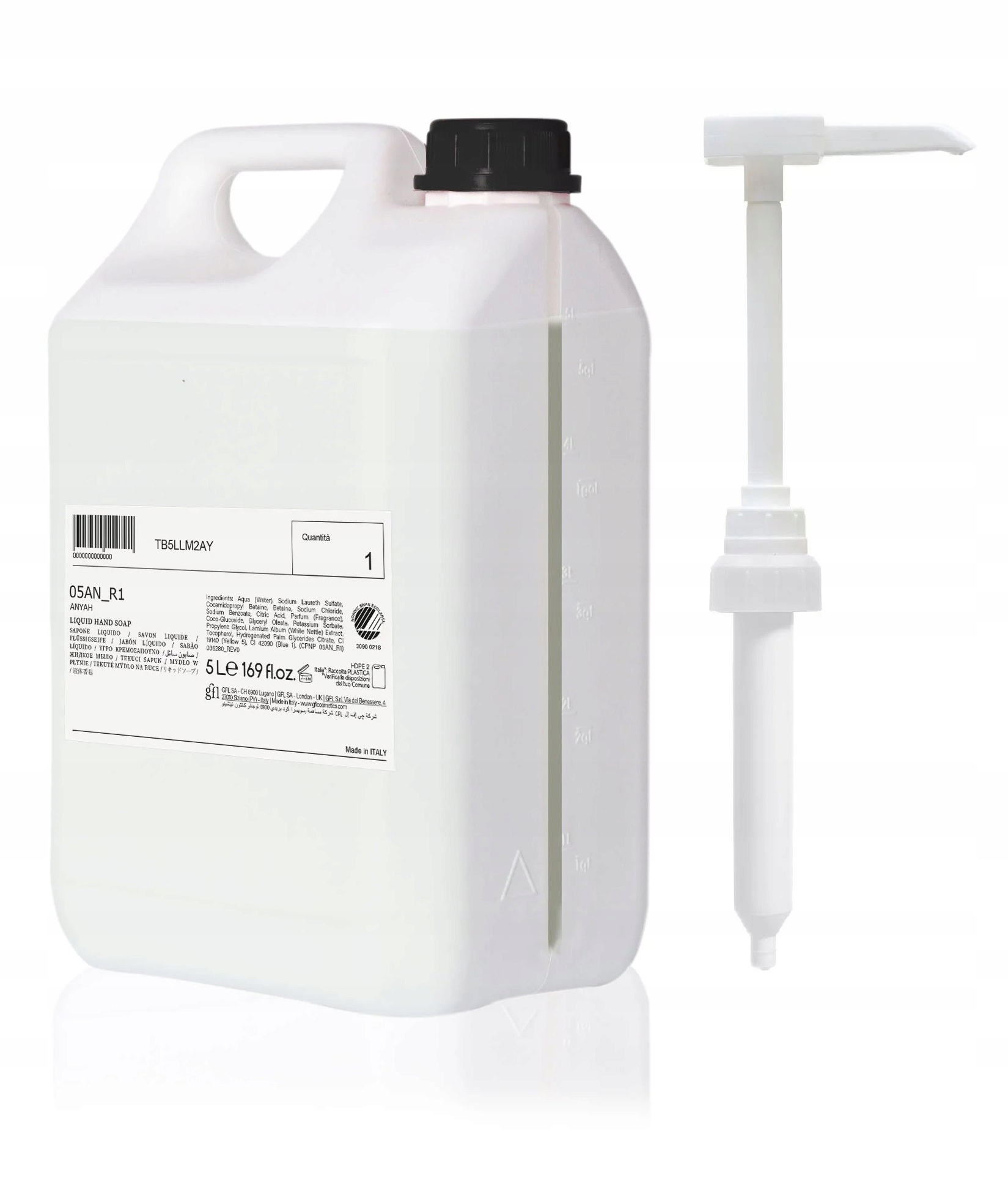 Anyah 5L Hydratační tekuté mýdlo Pumpička na 5litrové lahve Gfl