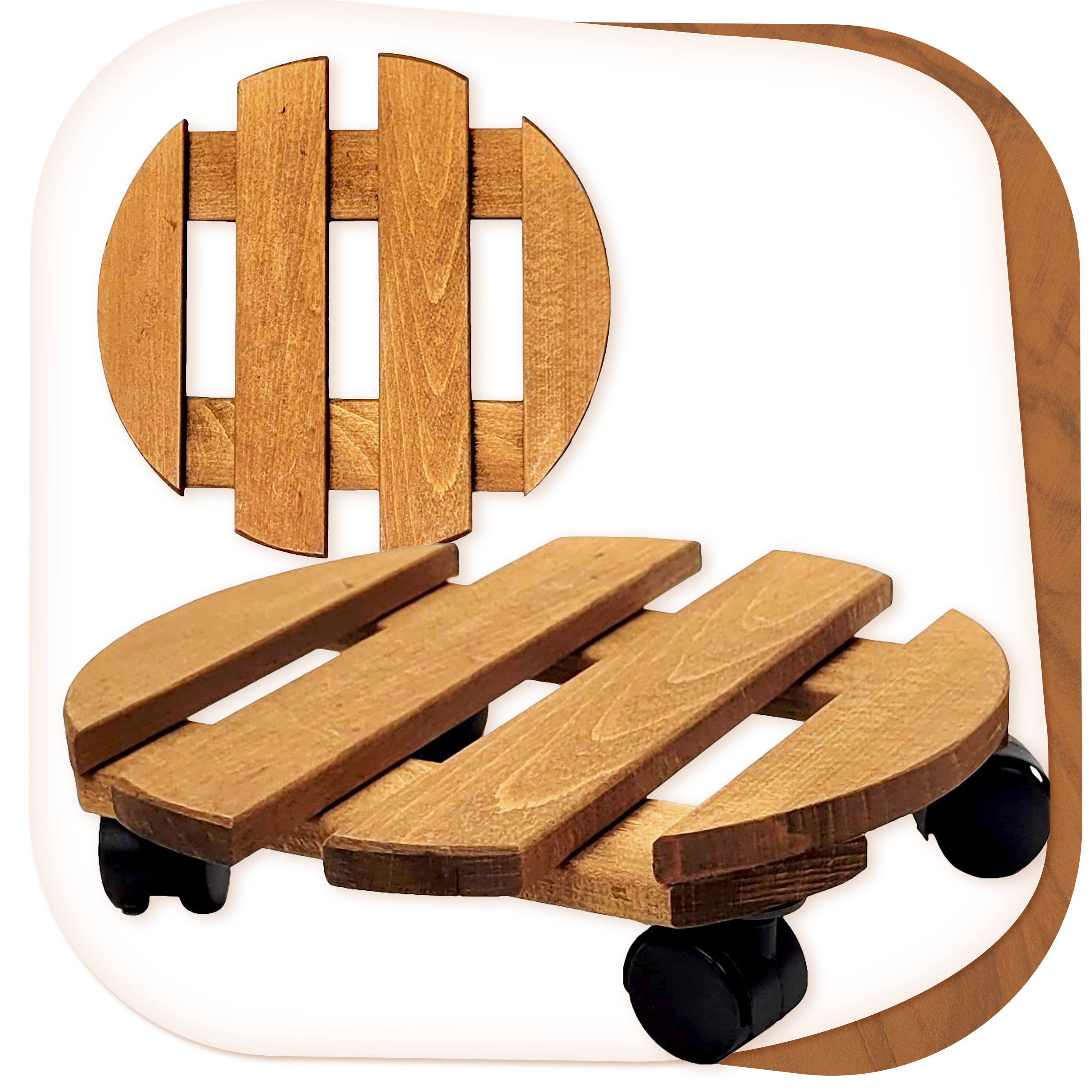 PODEST PODSTAWKA DREWNIANA POD KWIATEK DONICĘ DONICZKĘ NA KÓŁKACH SOLIDNA Kod producenta 01