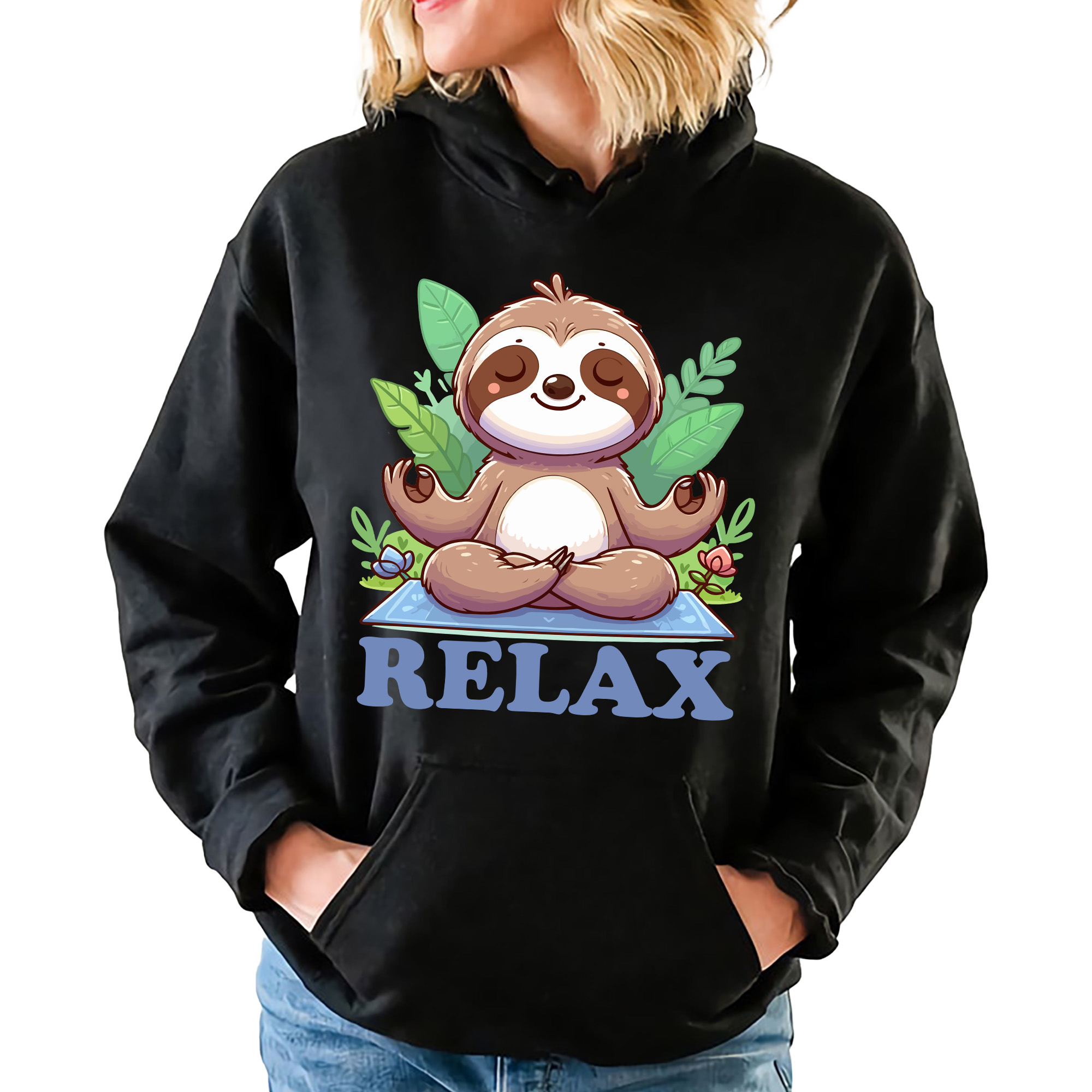 mikina s kapucí Černá Zábavný gadget Dárek Narozeniny Relax XXL