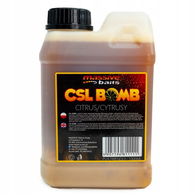 Liquid Booster Zalewa Csl Boomb 1000ml Citrus Cytrus Massive Baits