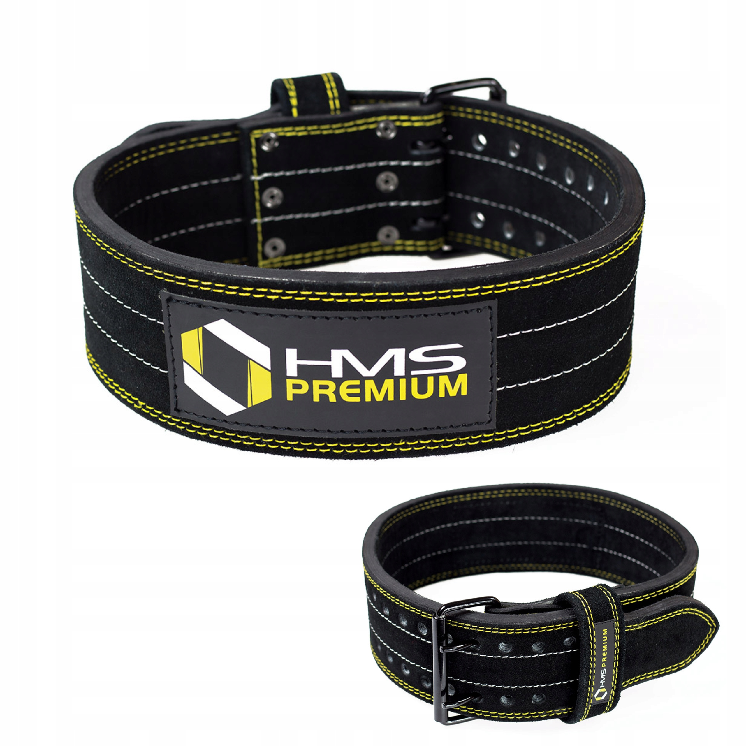 Bederní pás XL Hms Premium Kožená posilovna Trénink Síla Stabilita Pro