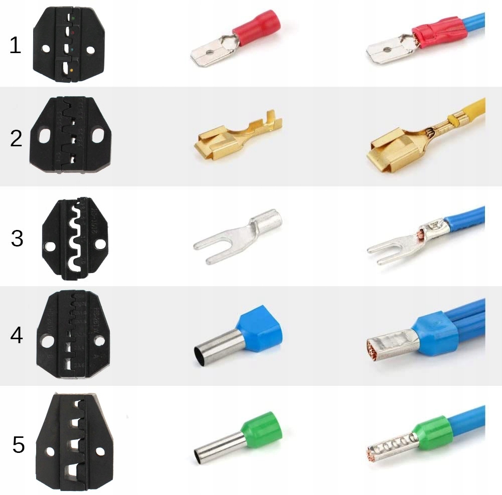 SZCZYPCE ZACISKARKA KONEKTORÓW 5 MATRYC ŚCIĄGACZ Marka Silver