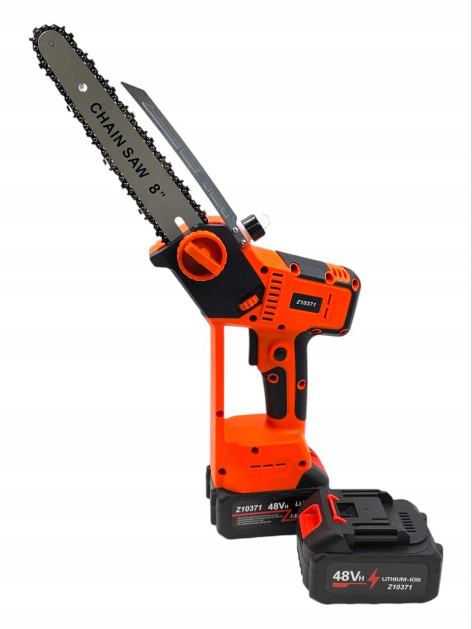 Aku Řetězová Pila 48V Sada 2 Akumulátory Vodící Lišta 8" A 10