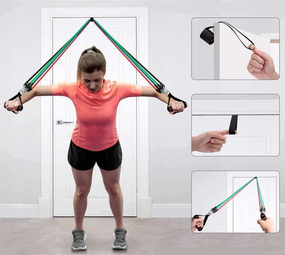 ZESTAW 5 GUM OPOROWYCH FITNESS WORKOUT EKSPANDER Model TK-9016A