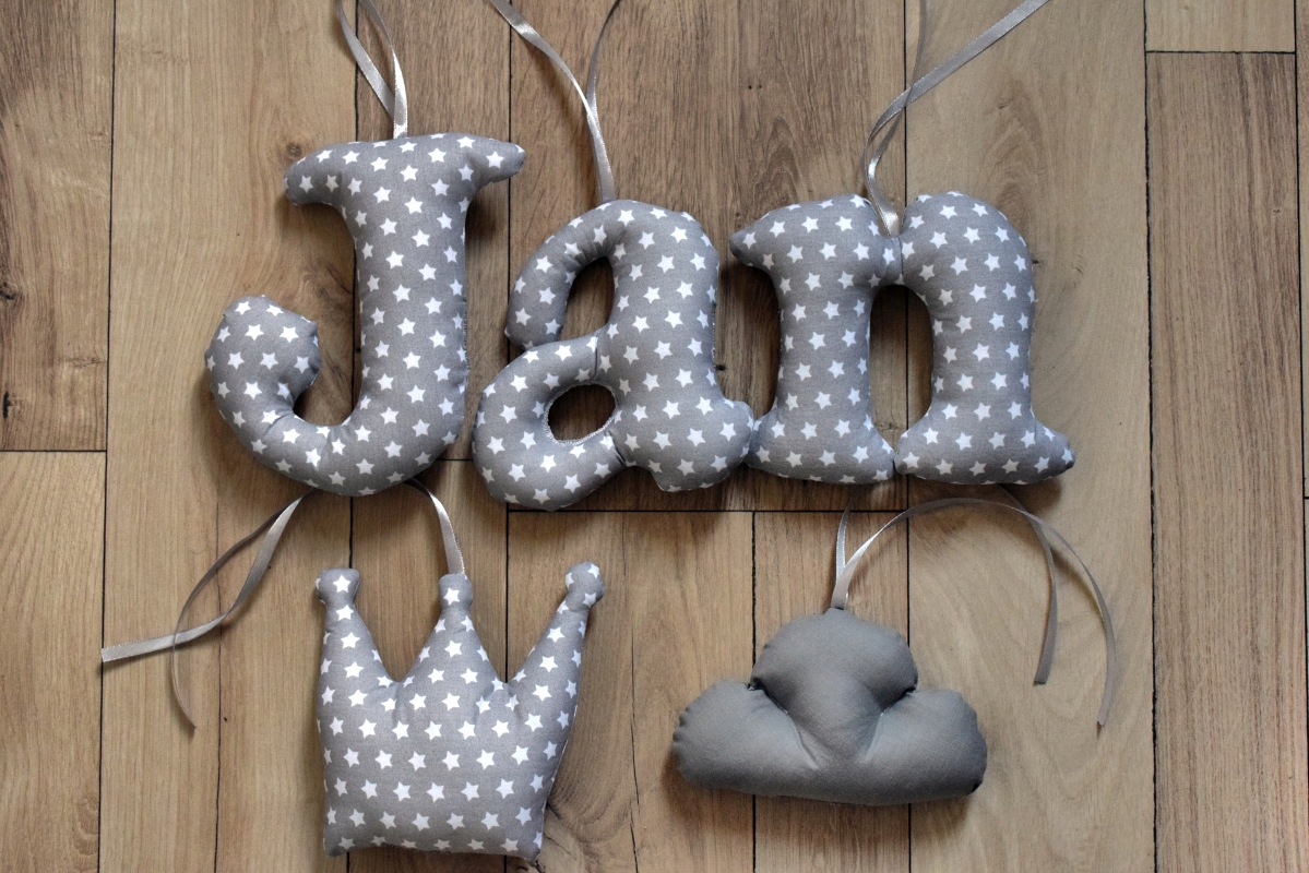 Буквы сшиты, имя ребенка из материала 19cm БЕСПЛАТНО