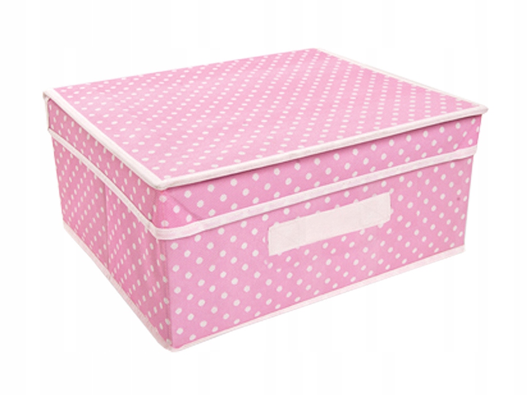 

Kufer Tekstylny Pudło Pojemnik Pudełko Kropki Róż