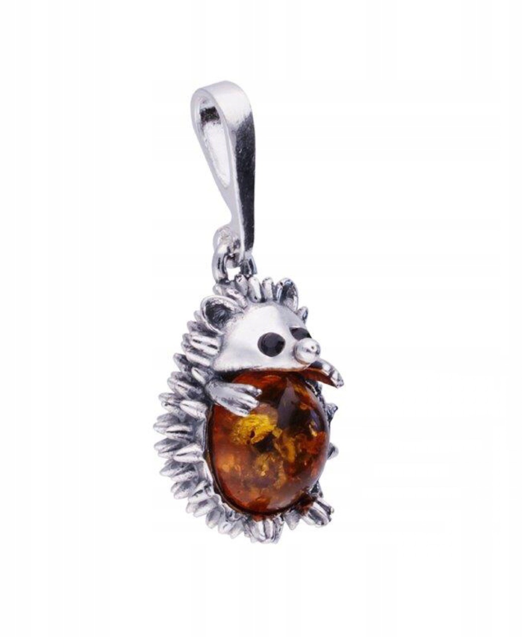 Ježek Stříbrný Přívěsek A Jantar Ježek