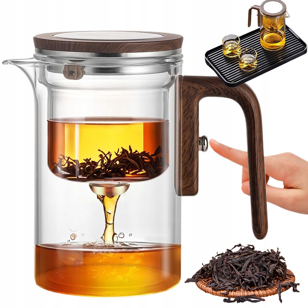 600 ML Skleněná Konvice S Automatickým Filtrováním A Utěsněným Víkem