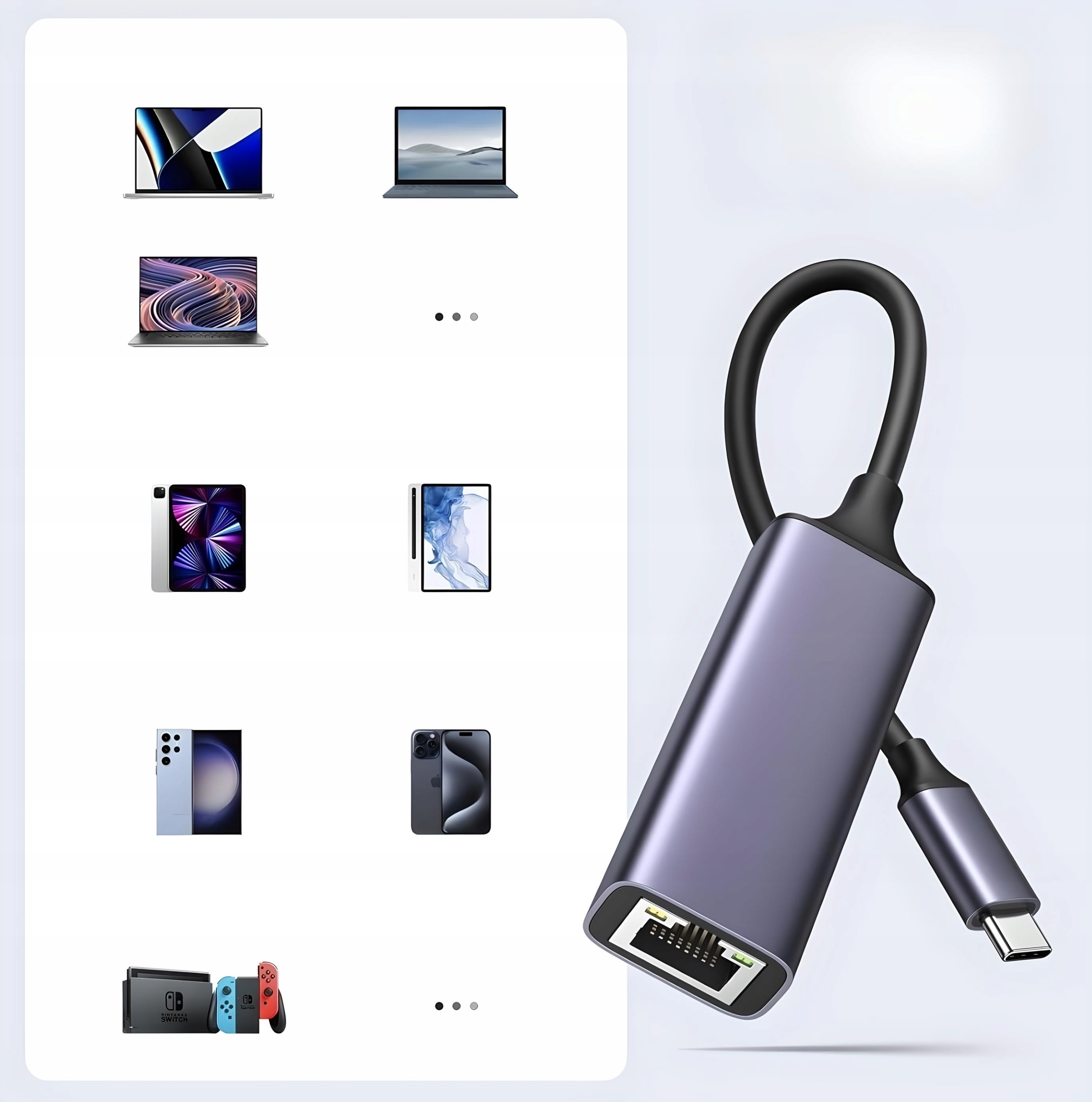 SÍŤOVÝ ADAPTÉR USB-C SÍŤOVÁ KARTA LAN RJ45 1000MBPS Ethernet Gigabit Stav balení originální