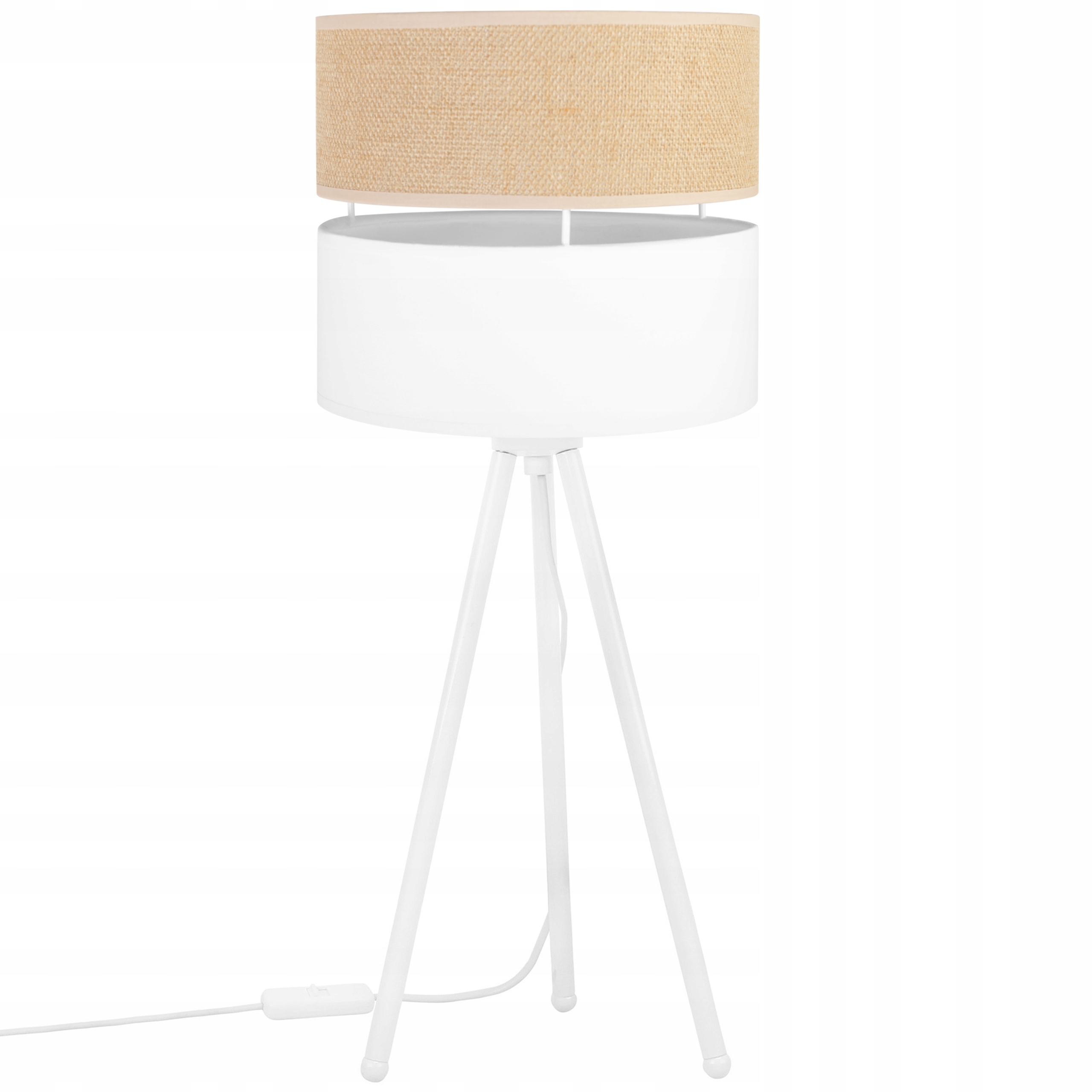 Stolní Lampa Jutová 20 CM Bílá