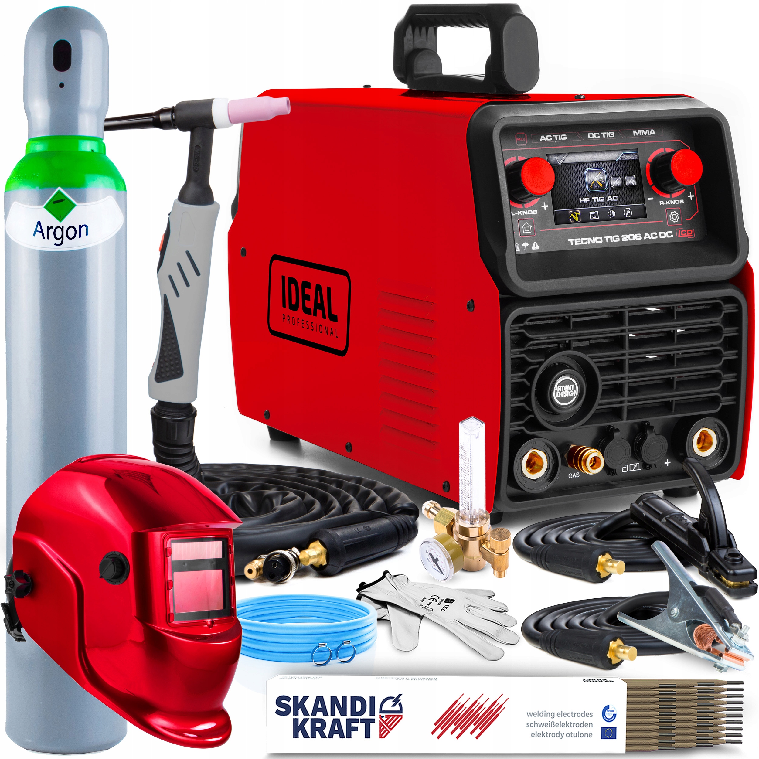 Invertorová Svářečka Ideal Tecno Tig 206 Ac/dc LCD Mma Hf Puls 230V 200A