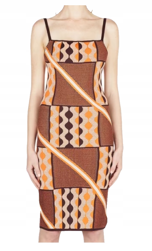 Ahluwalia Grafické Šaty z Merino Vlny vel. 36