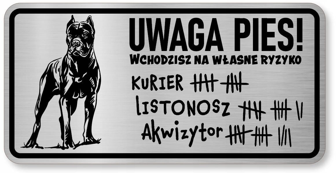

Tabliczka uwaga pies śmieszna Cane Corso
