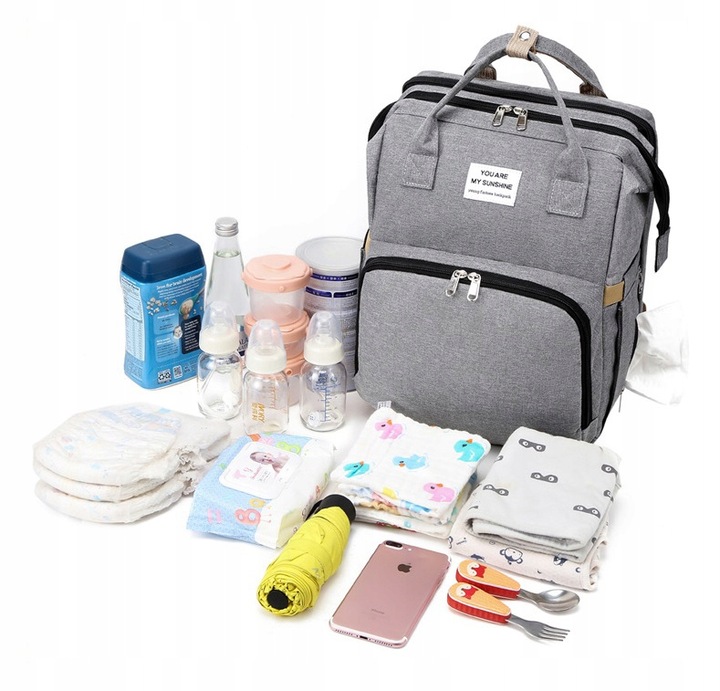 PLECAK dla MAMY TORBA ORGANIZER PRZEWIJAK ŁÓŻECZKO Liczba komór 3