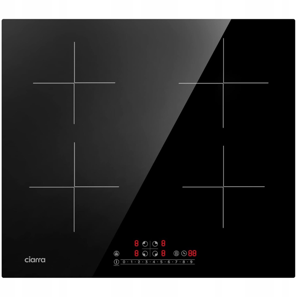 Indukční varná deska Ciarra CBBIH4B pro zabudování 4 zóny 7200 W 60 cm