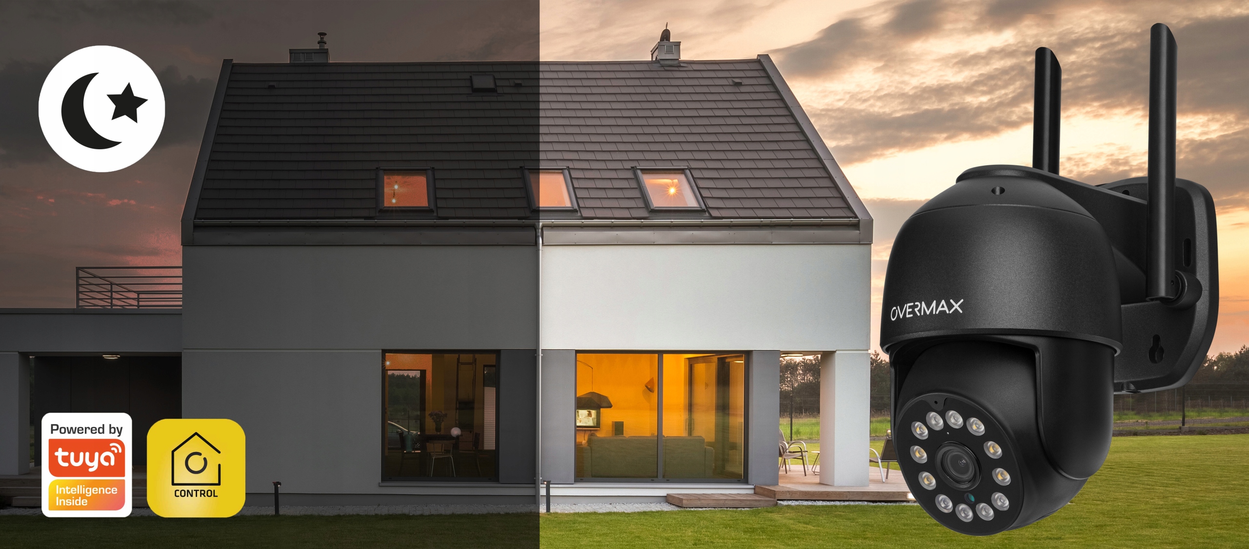 KAMERA ZEWNĘTRZNA OBROTOWA WIFI 4MPx 4x ZOOM CZARNA ULTRA HD PTZ IP66 LAN Rozmiar przetwornika 1/3