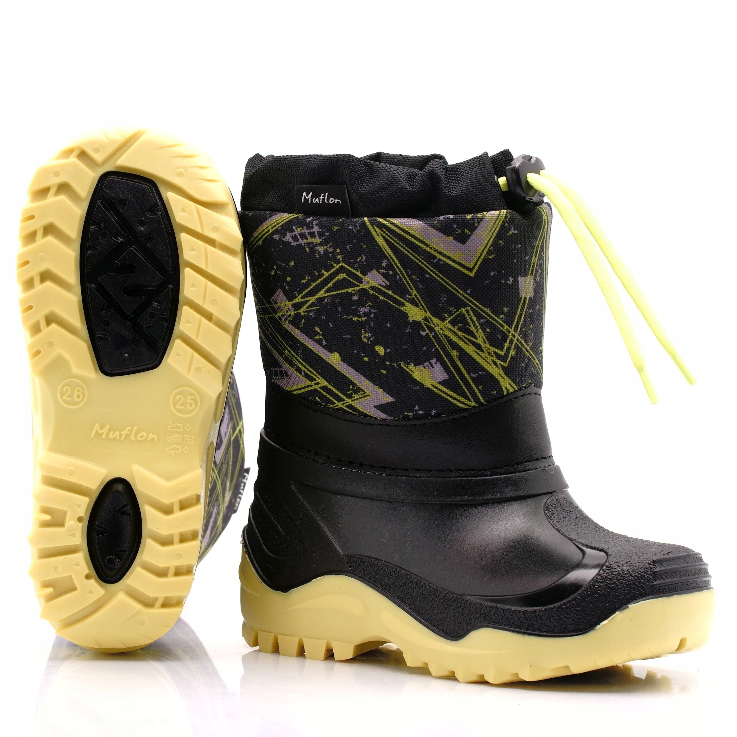 RENBUT MUFLON ŚNIEGOWCE BUTY ZIMOWE WEŁNA 31/32 Kod producenta 32-468_-1678 CZARNY FLUO