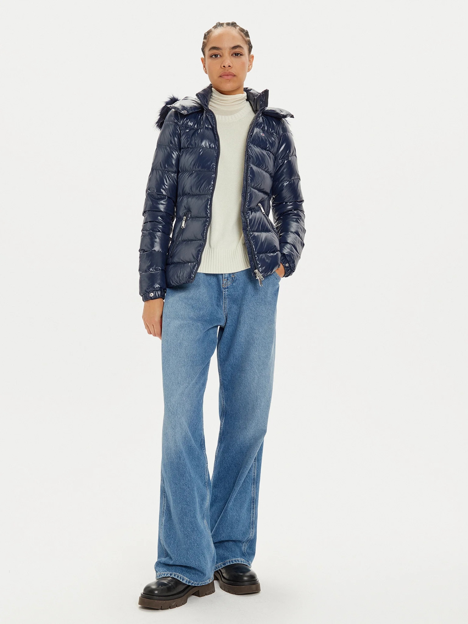 Dámská s kapucí Tommy Hilfiger XL Tmavě Modrá