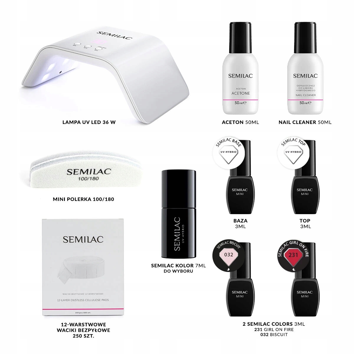 Semilac Sada Pro Led Hybridy 24W/36 Try Me Barva Dle Výběru