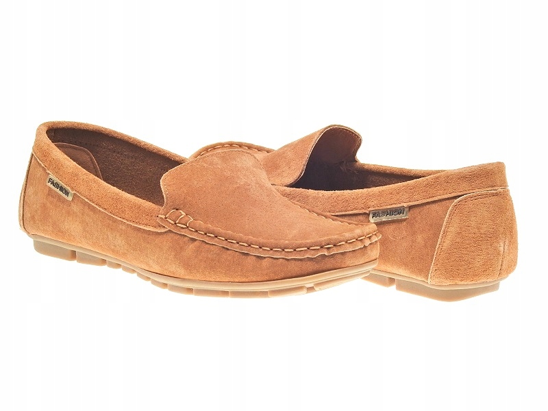 SKÓRZANE MOKASYNY PÓŁBUTY LM03-4 Camel r.39 Marka inna