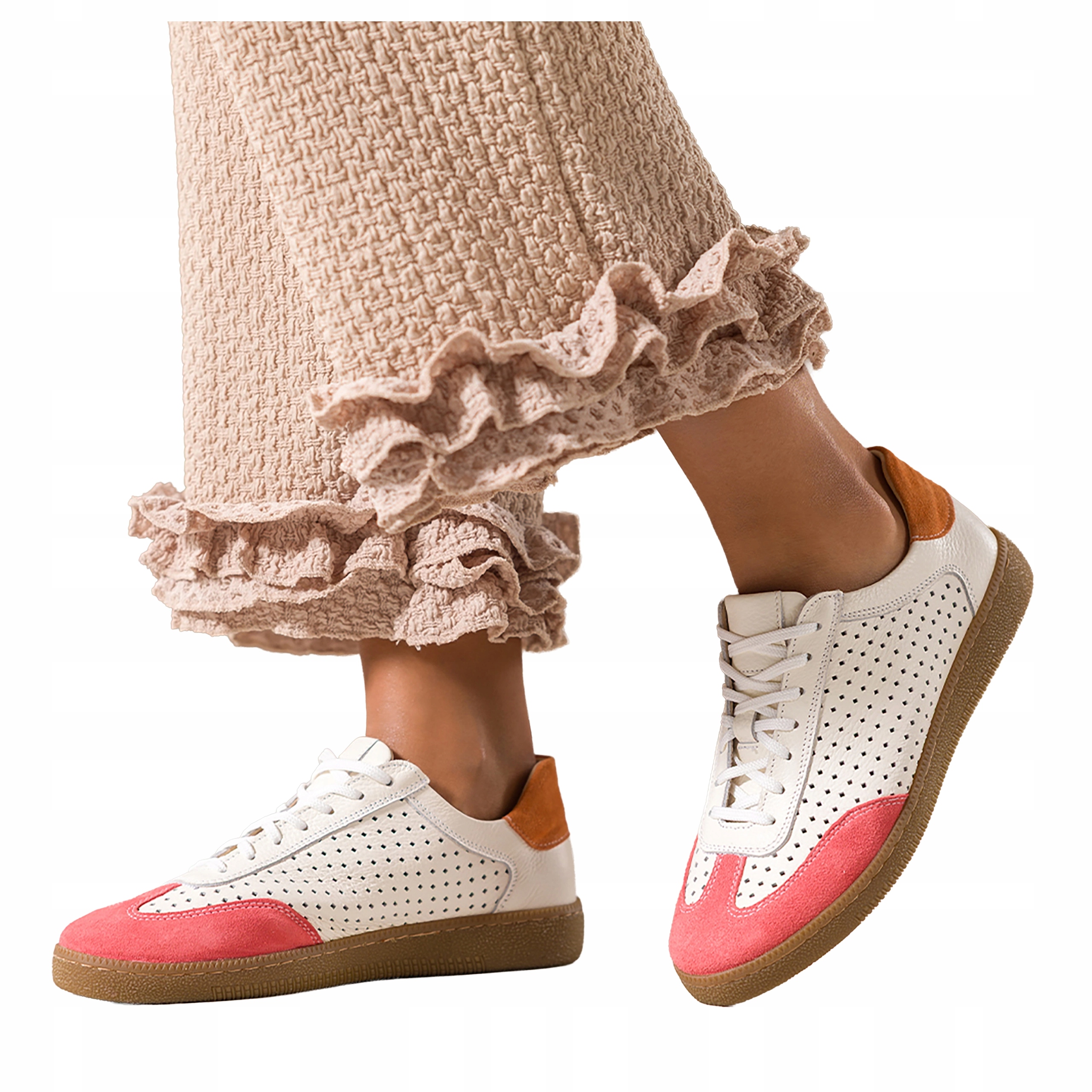 Tenisky Bílé Dámské Kožené Sportovní Šněrovací Ploché vel. 40