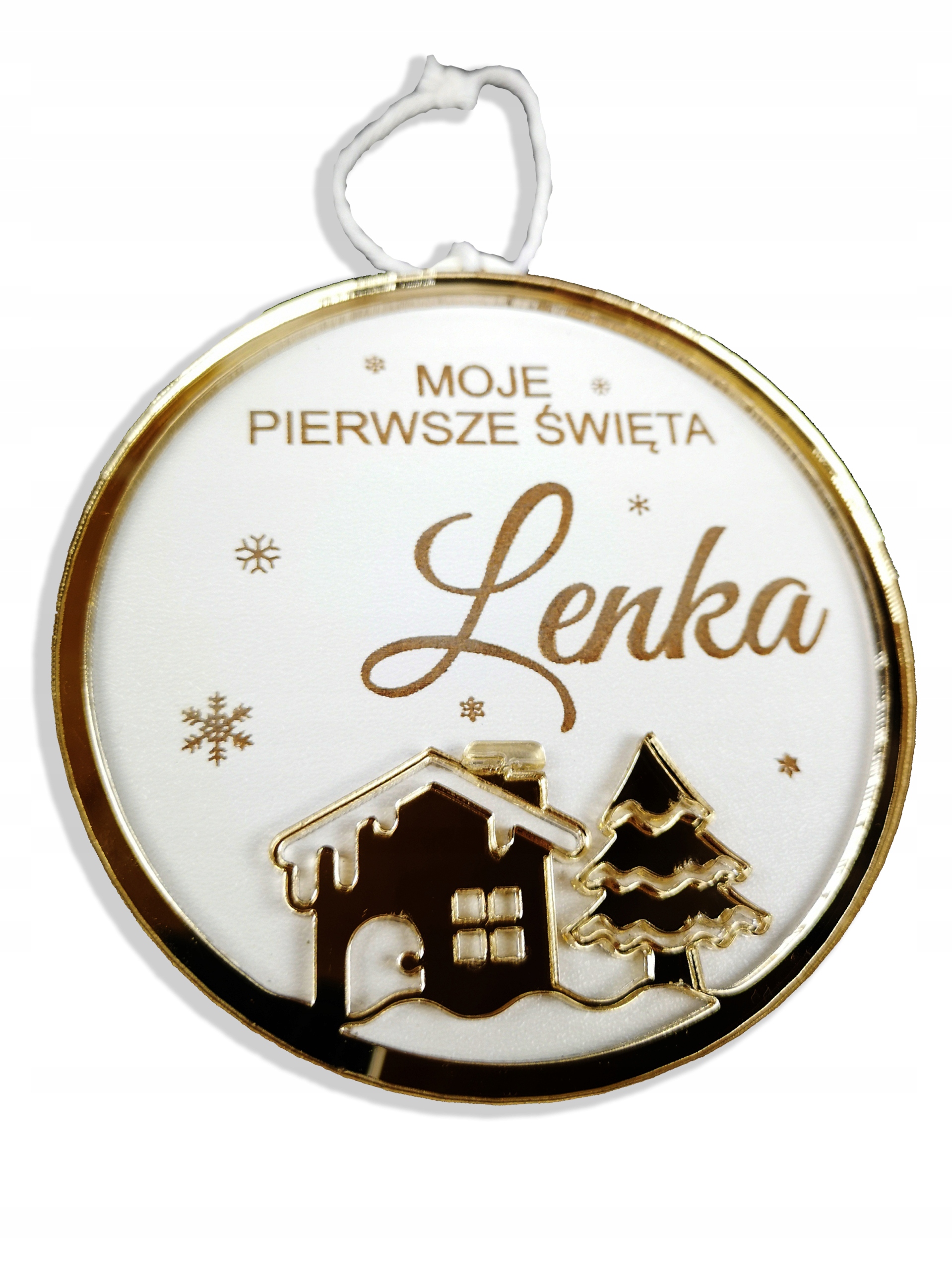 

Bombka pierwsze święta z imieniem złota 10 cm