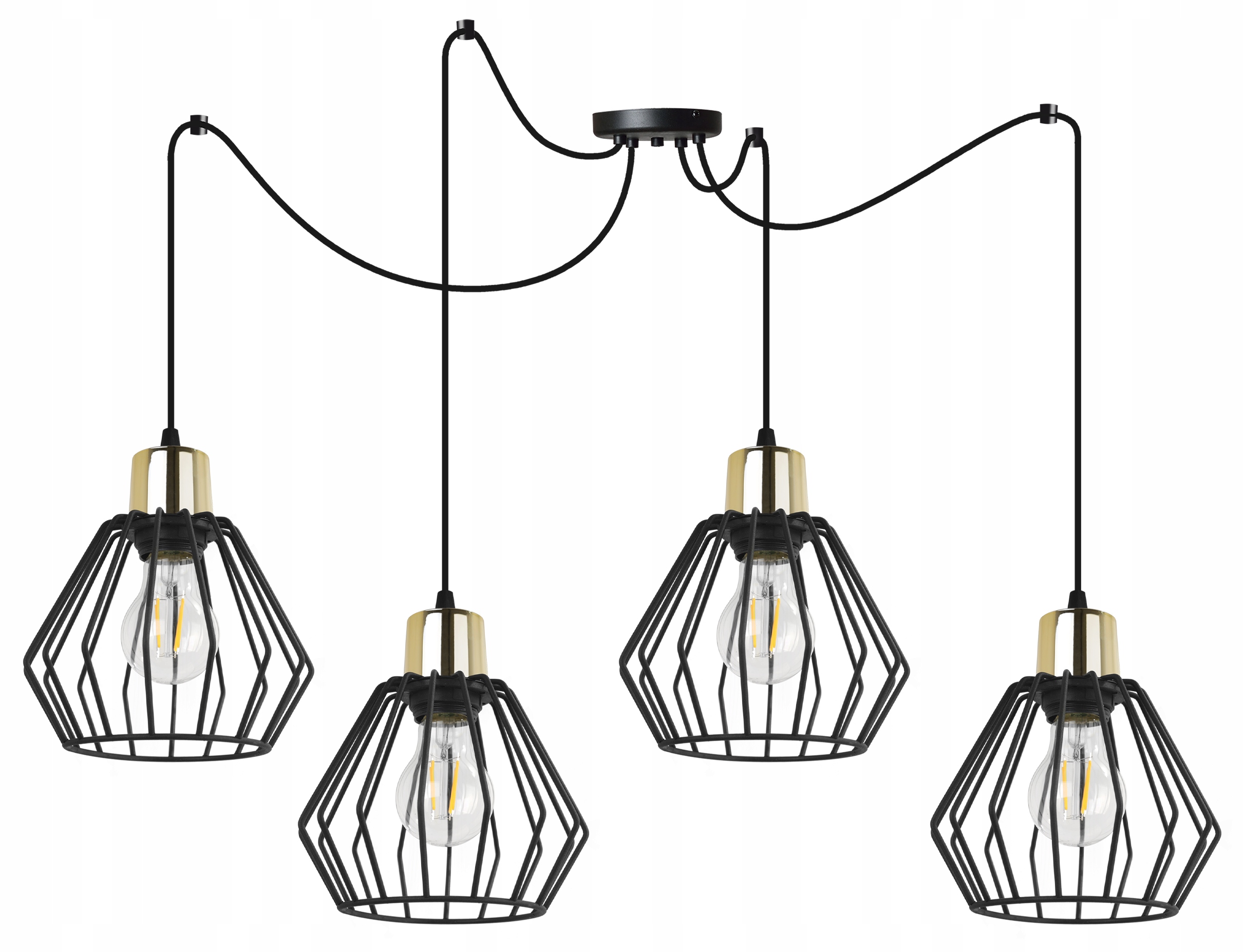 Závesná Stropná Lampa Luster Pavúk Čierny Loft Moderný Glamour