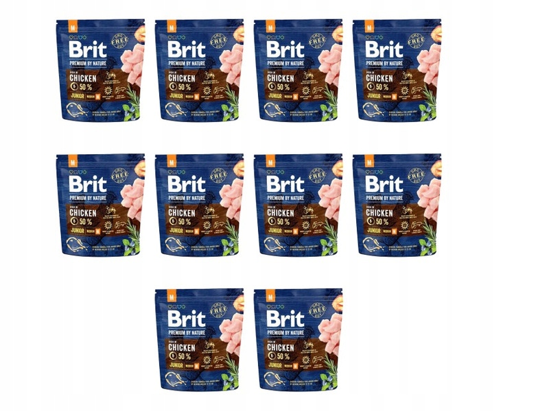 Karma dla psa Brit Premium by Nature Junior Kurczak 10 x 1 kg