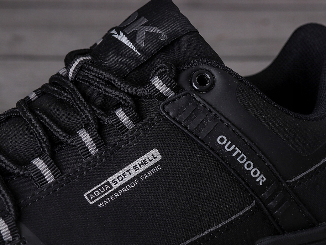 Buty męskie trekkingowe DK Predator Low 1096 BLK SOFTSHELL Model WIATROSZCZELNE, OUTDOOR, ODDYCHAJĄCE, WODOODPORNE