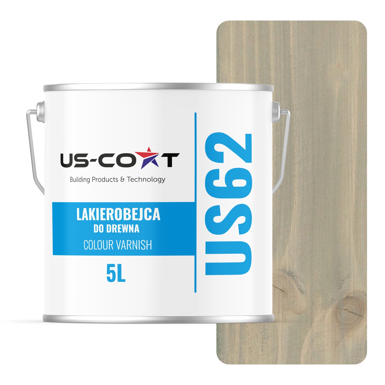 Laková Farba Na Drevo 3V1 Lazúra Farba Šedá Svetlá Saténová 5L Ochranná Uv