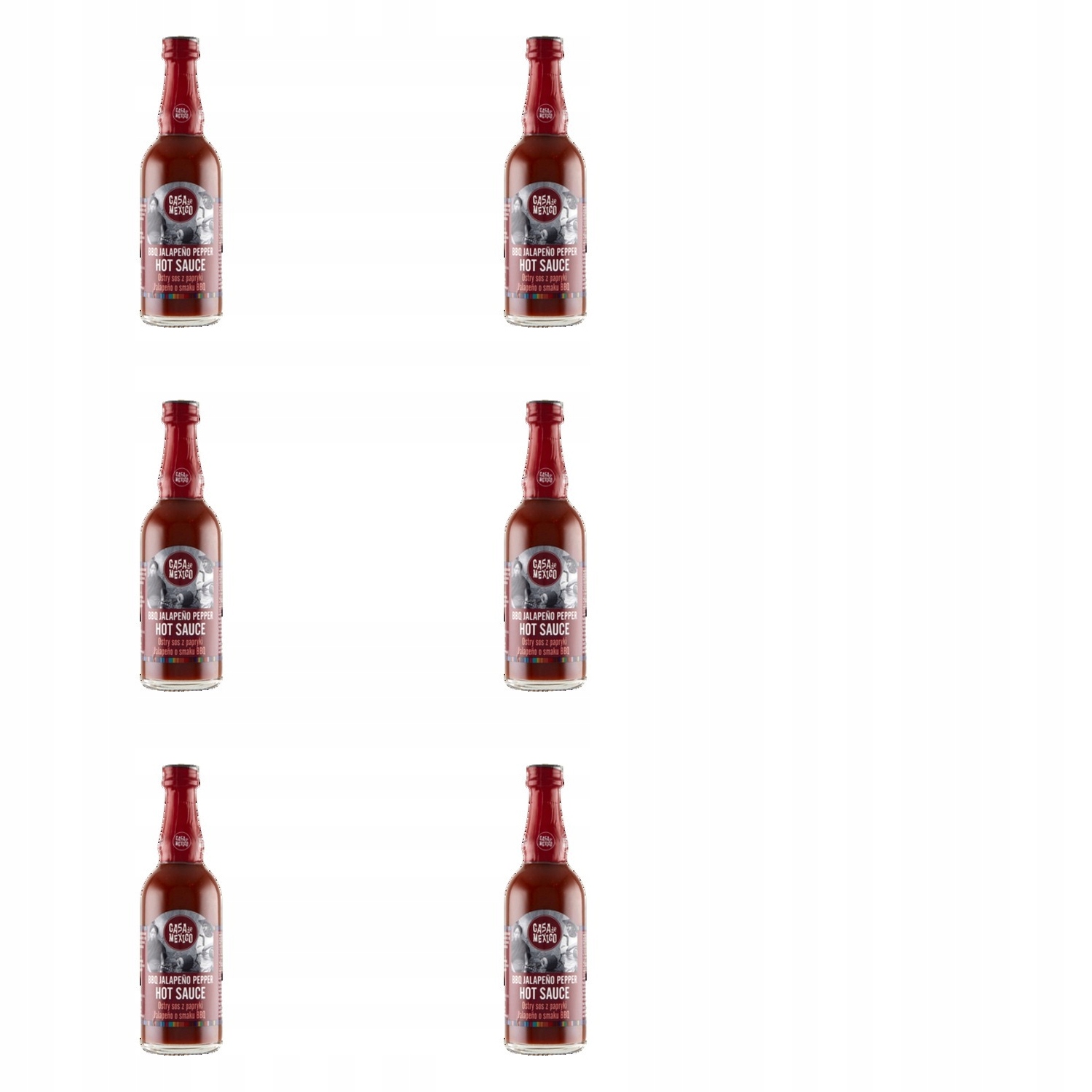 6x 100g Casa Del sur sos czerwone jalapeno bbq Karton