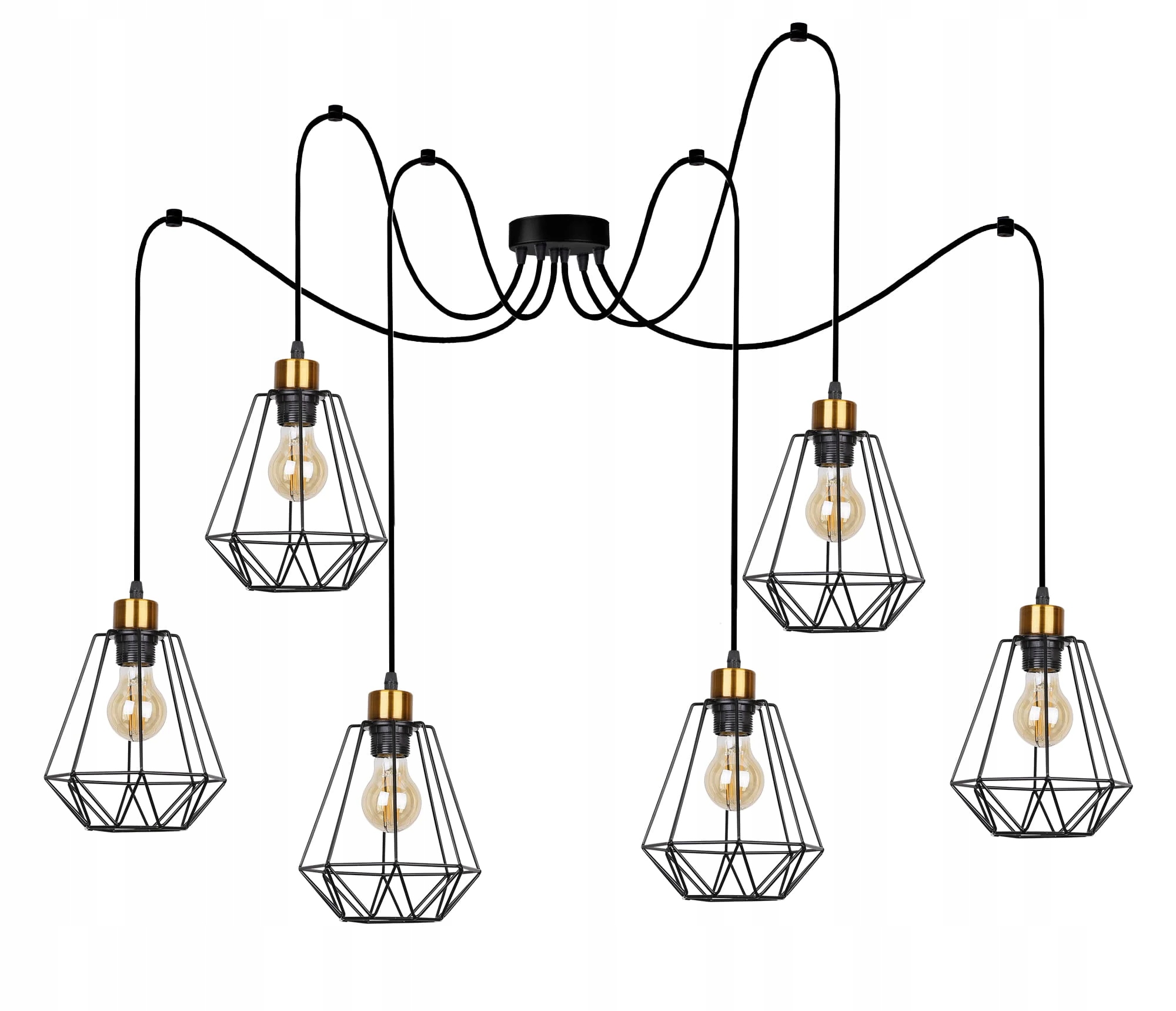 Candellux Luster Primo 6xE27 Čierna/Zlatá 60W IP20