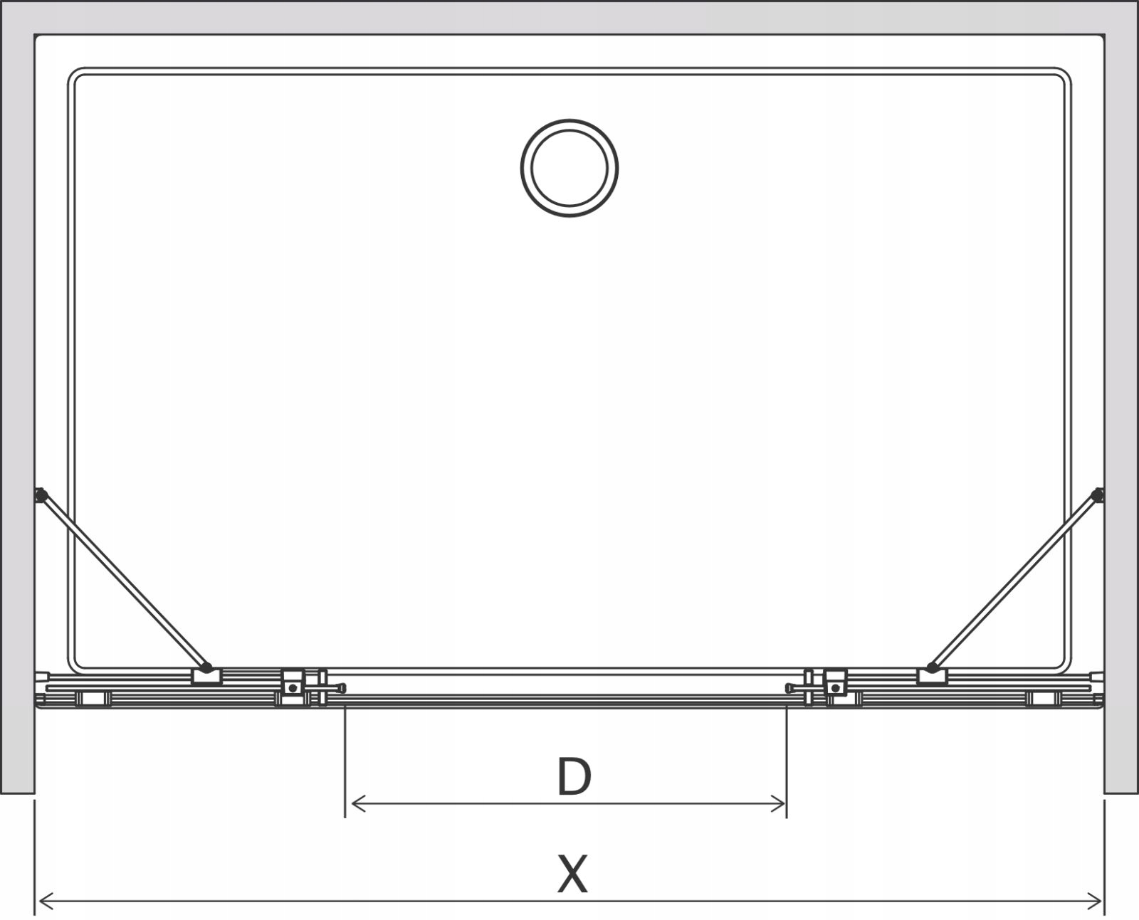 Drzwi przesuwne Furo Gold DWD 180 szkło UltraClear Linia Furo Gold DWD