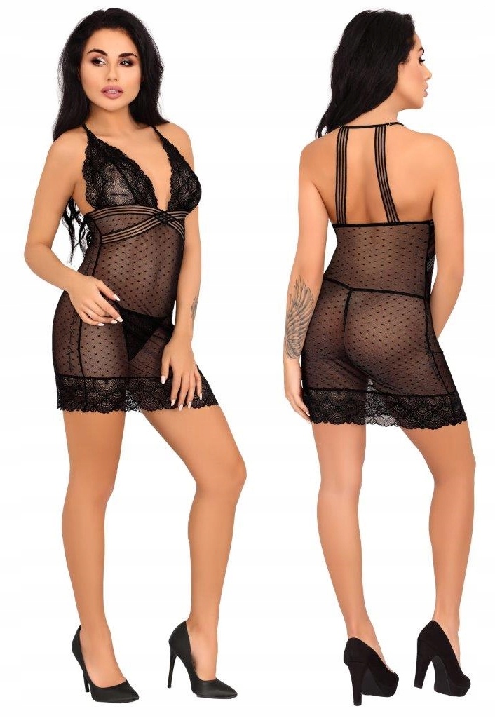 

Wiązana na szyi koszulka figi czarne zestaw L XL